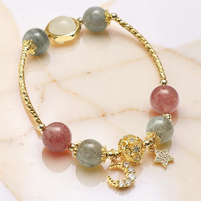 ATELIER-TIBET – Bracelet Labradorite et Quartz Fraise – Apaisement