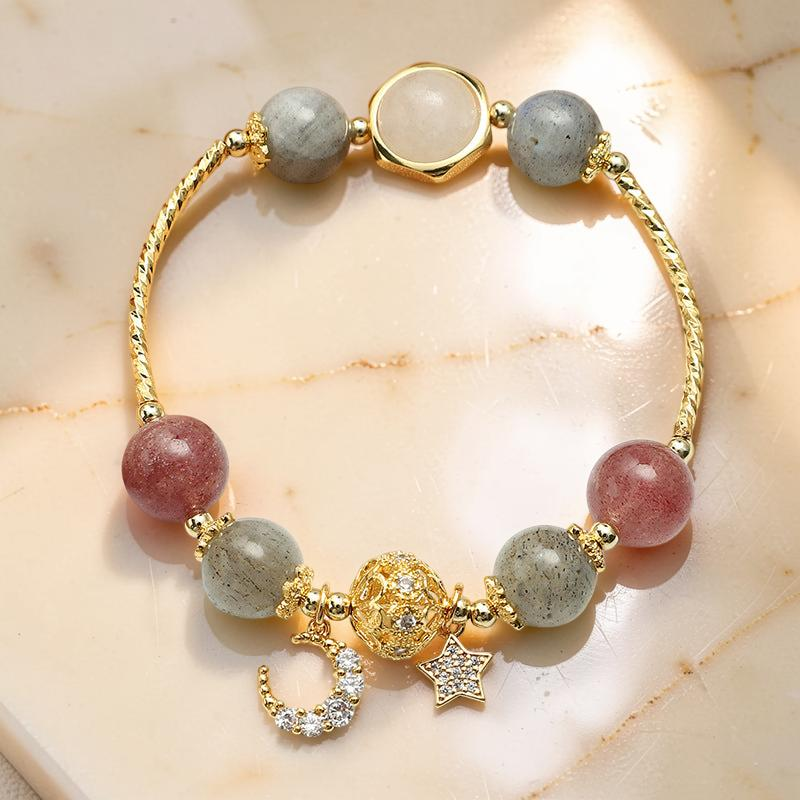 ATELIER-TIBET – Bracelet Labradorite et Quartz Fraise – Apaisement