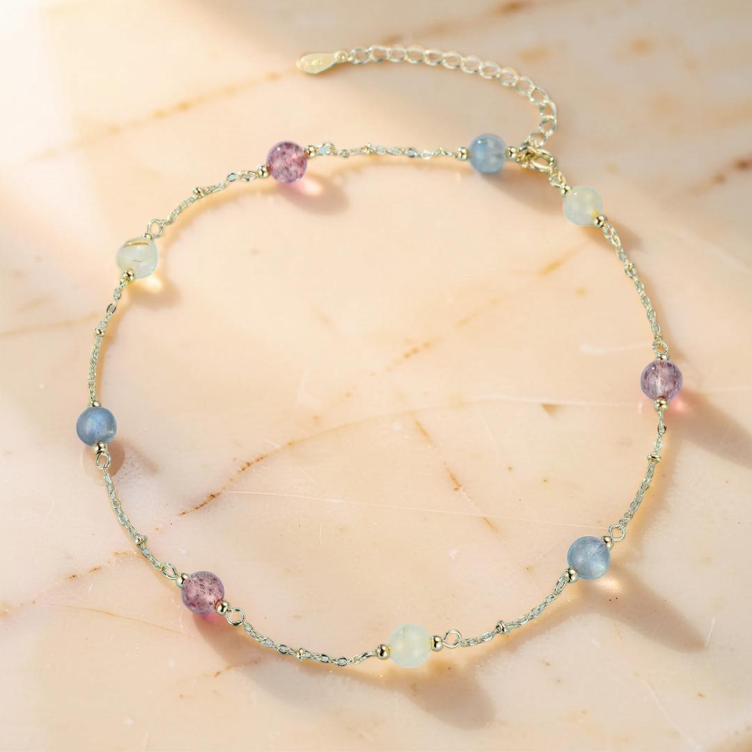 ATELIER-TIBET – Bracelet Labradorite, Quartz Fraise et Citrine – Murmure Céleste