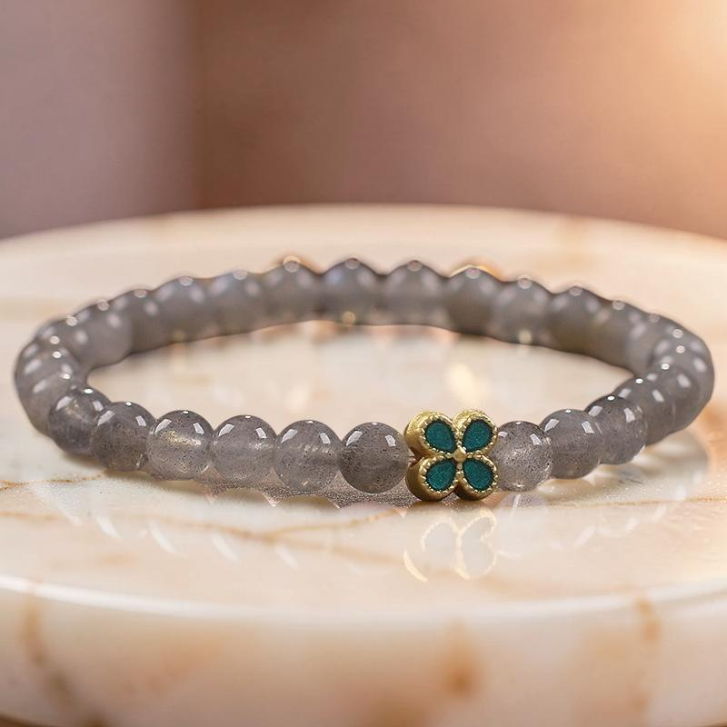 ATELIER-TIBET – Bracelet Labradorite Trèfle à Quatre Feuilles – Chance et Apaisement