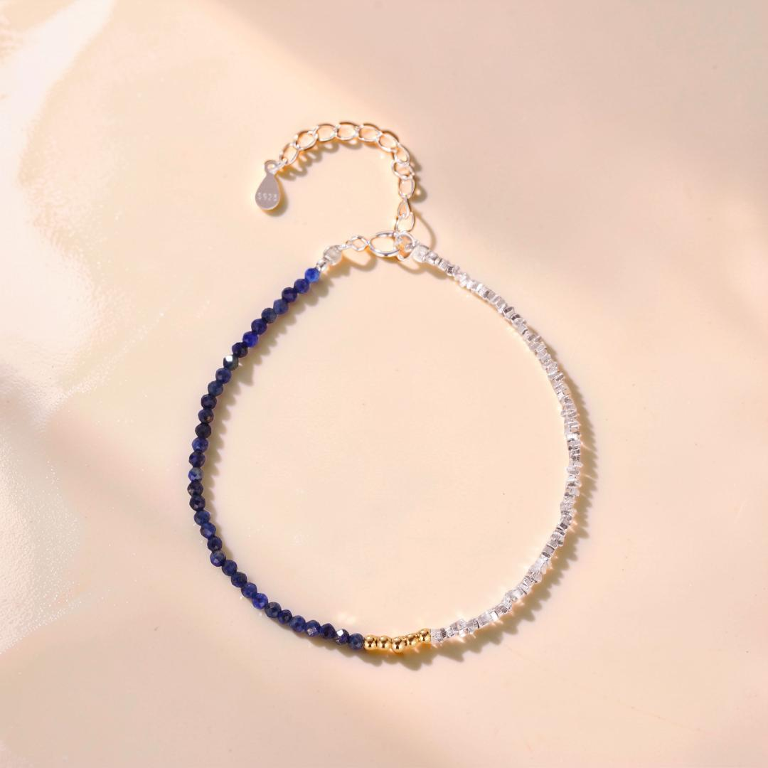 ATELIER-TIBET – Bracelet Lapis Lazuli – Équilibre Lumineux, Argent
