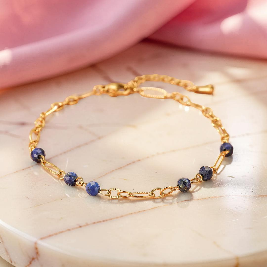 ATELIER-TIBET – Bracelet Lapis-Lazuli – Sérénité Dorée