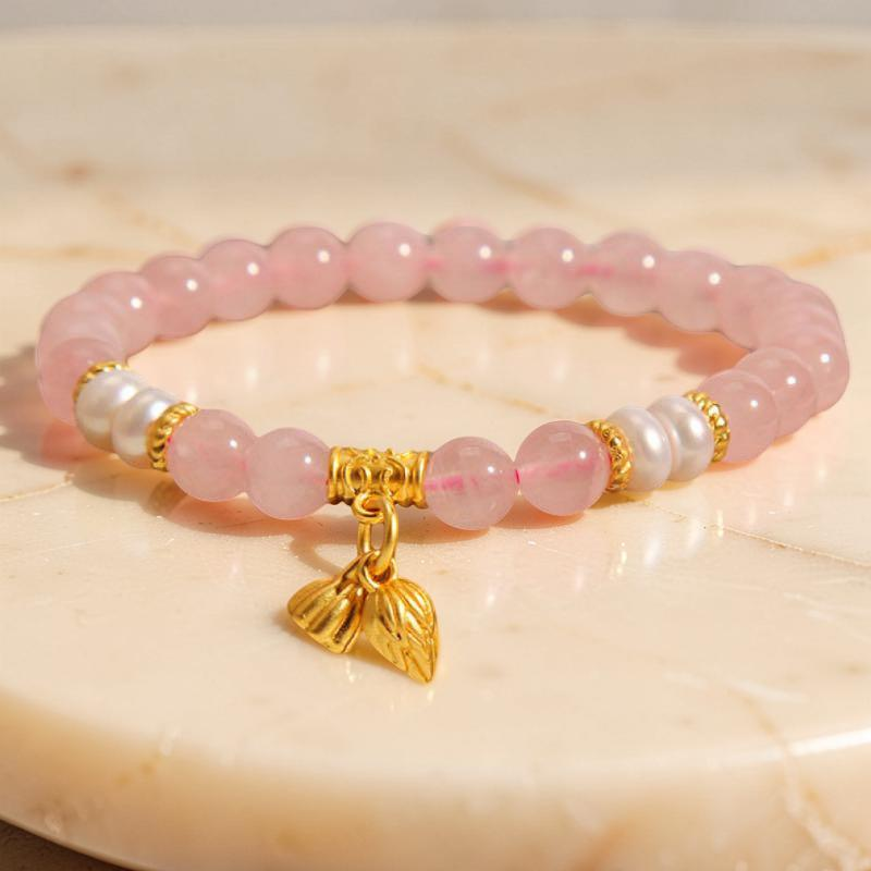 ATELIER-TIBET – Bracelet Lotus en Quartz Rose – Douceur Lotus
