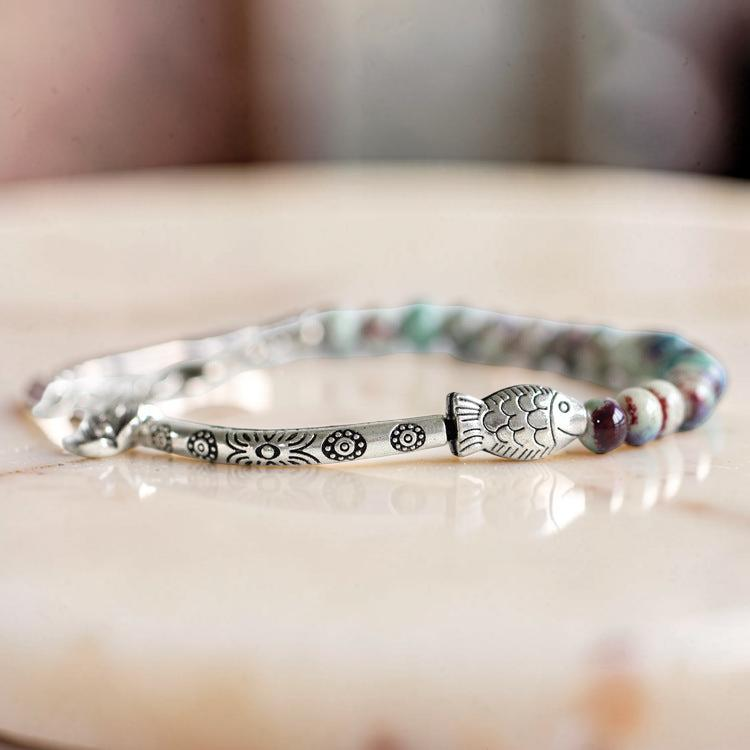 ATELIER-TIBET – Bracelet Lotus Jaspe - Sagesse
