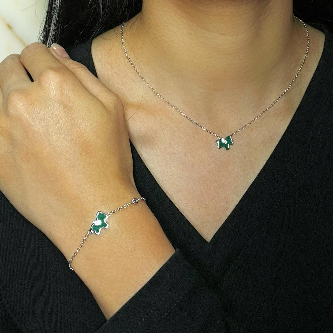 ATELIER-TIBET – Bracelet Malachite Cheval – Élégance Libre, Argent