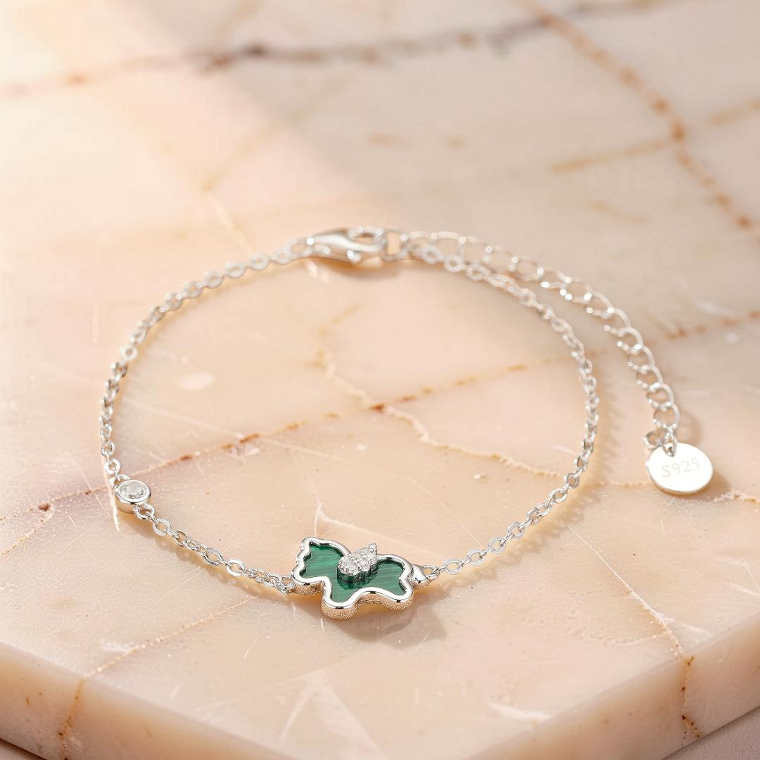 ATELIER-TIBET – Bracelet Malachite Cheval – Élégance Libre, Argent