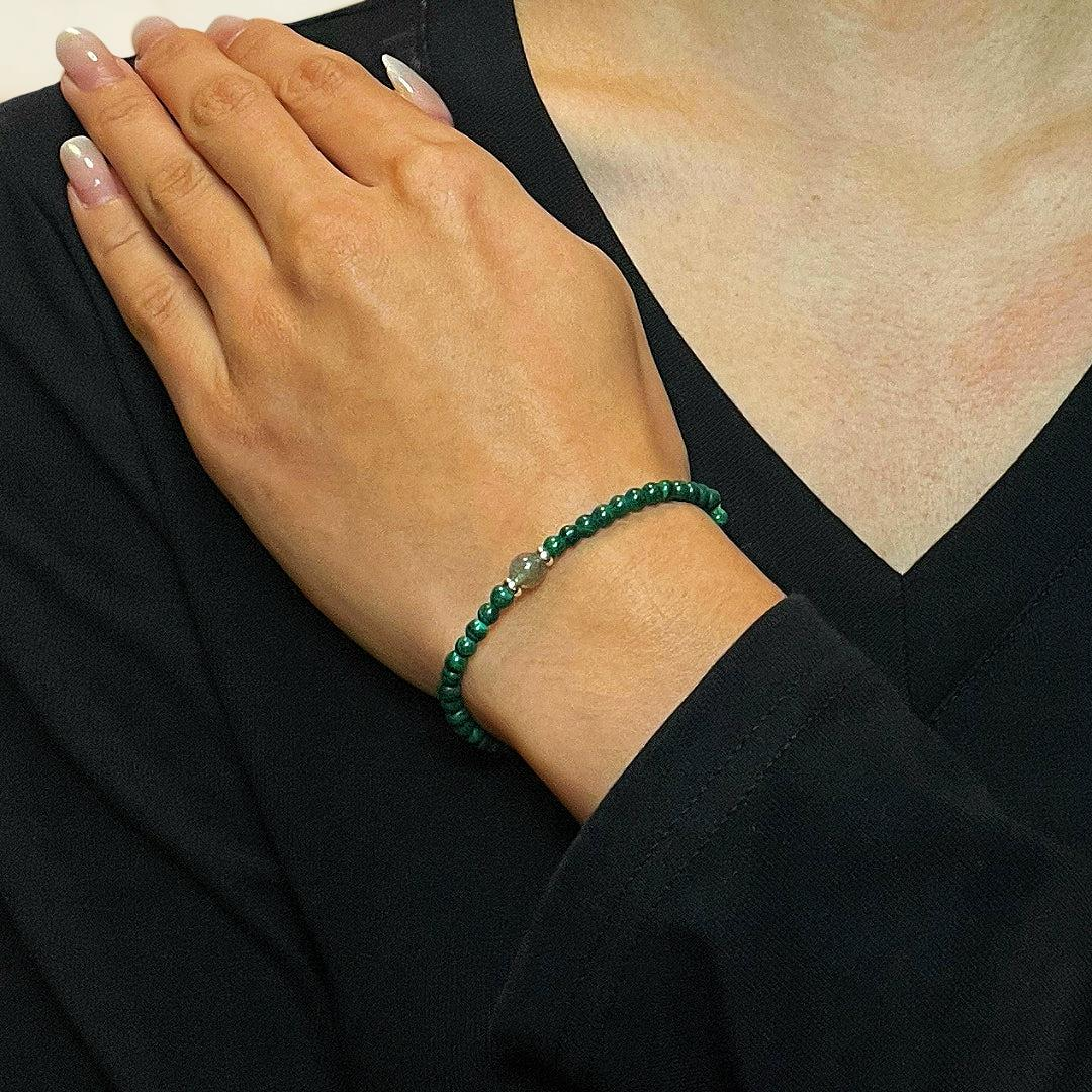 ATELIER-TIBET – Bracelet Malachite – Harmonie Intérieure, Argent