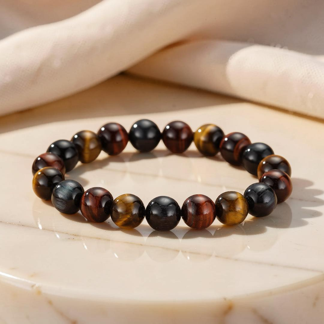 ATELIER-TIBET – Bracelet Œil de Tigre Multicolore – Équilibre Intérieur