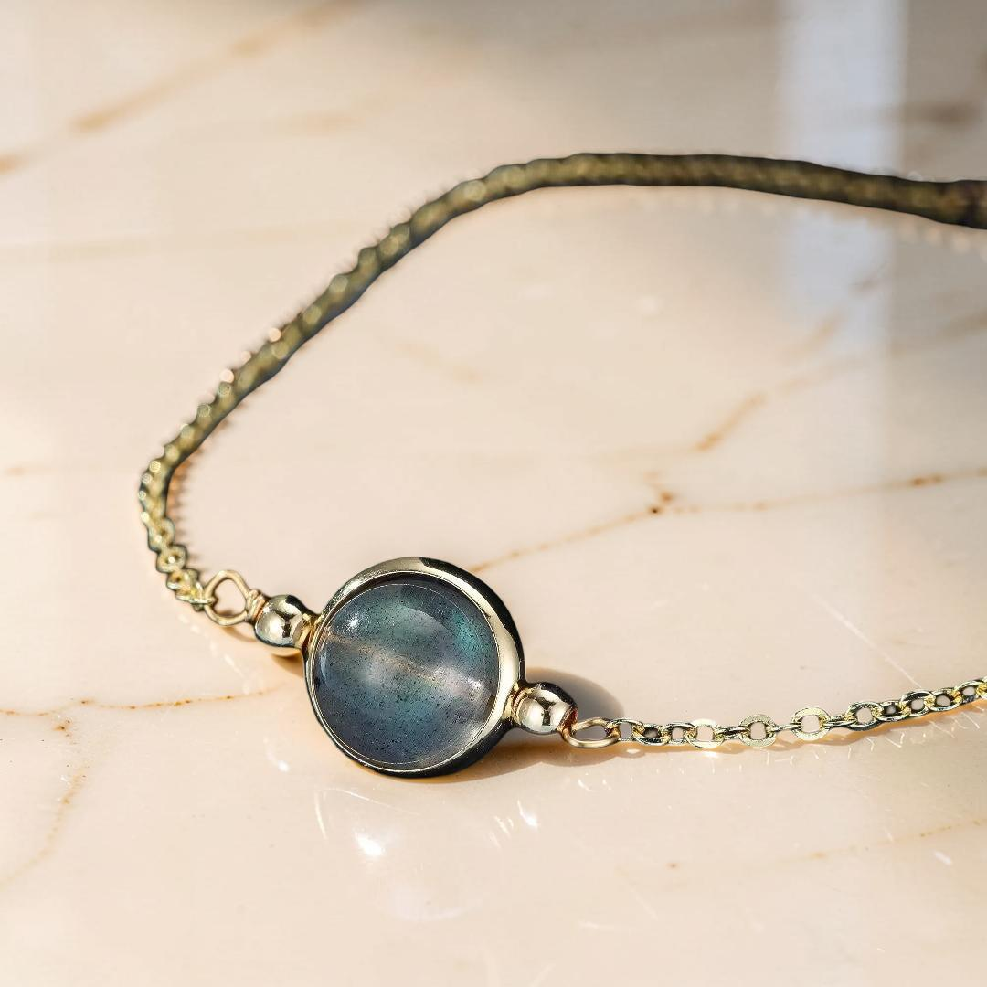 ATELIER-TIBET – Bracelet Pierre de Lune Bleue – Clair de Rêve