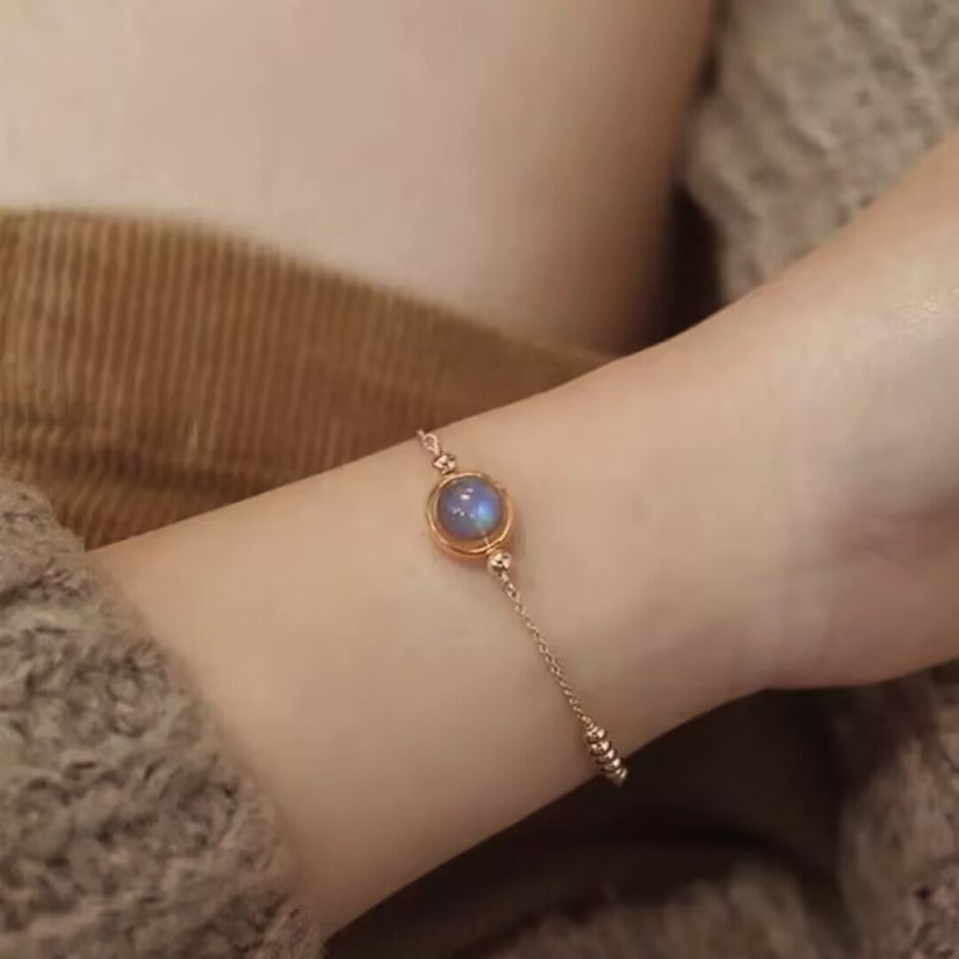 ATELIER-TIBET – Bracelet Pierre de Lune Bleue – Clair de Rêve