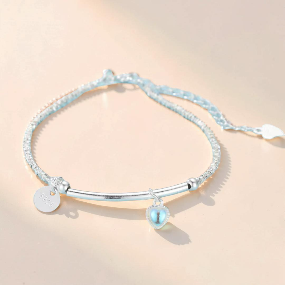 ATELIER-TIBET – Bracelet Pierre de Lune – Perle de Lune, Argent