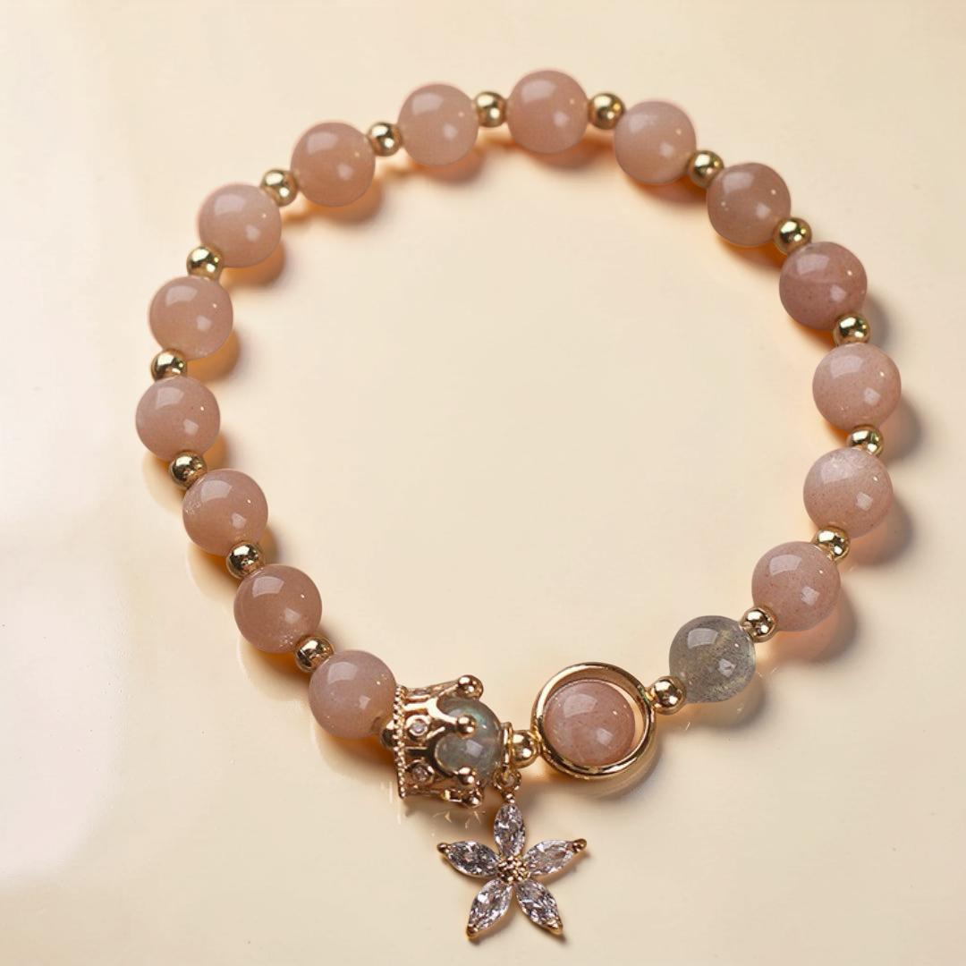 ATELIER-TIBET – Bracelet Pierre de Soleil et Labradorite – Couronne Fleurie