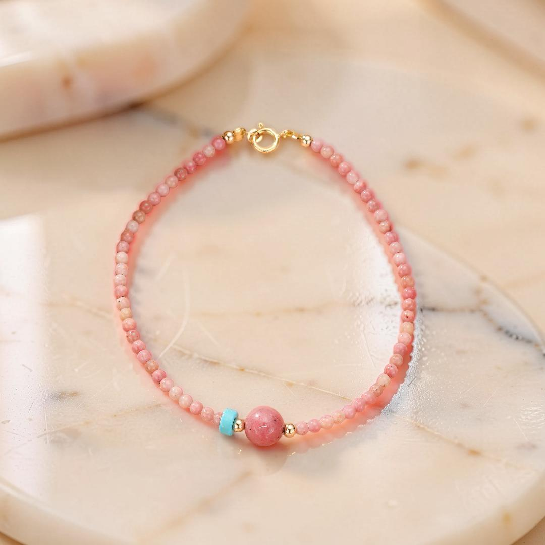 ATELIER-TIBET – Bracelet Rhodonite – Accent Bleu