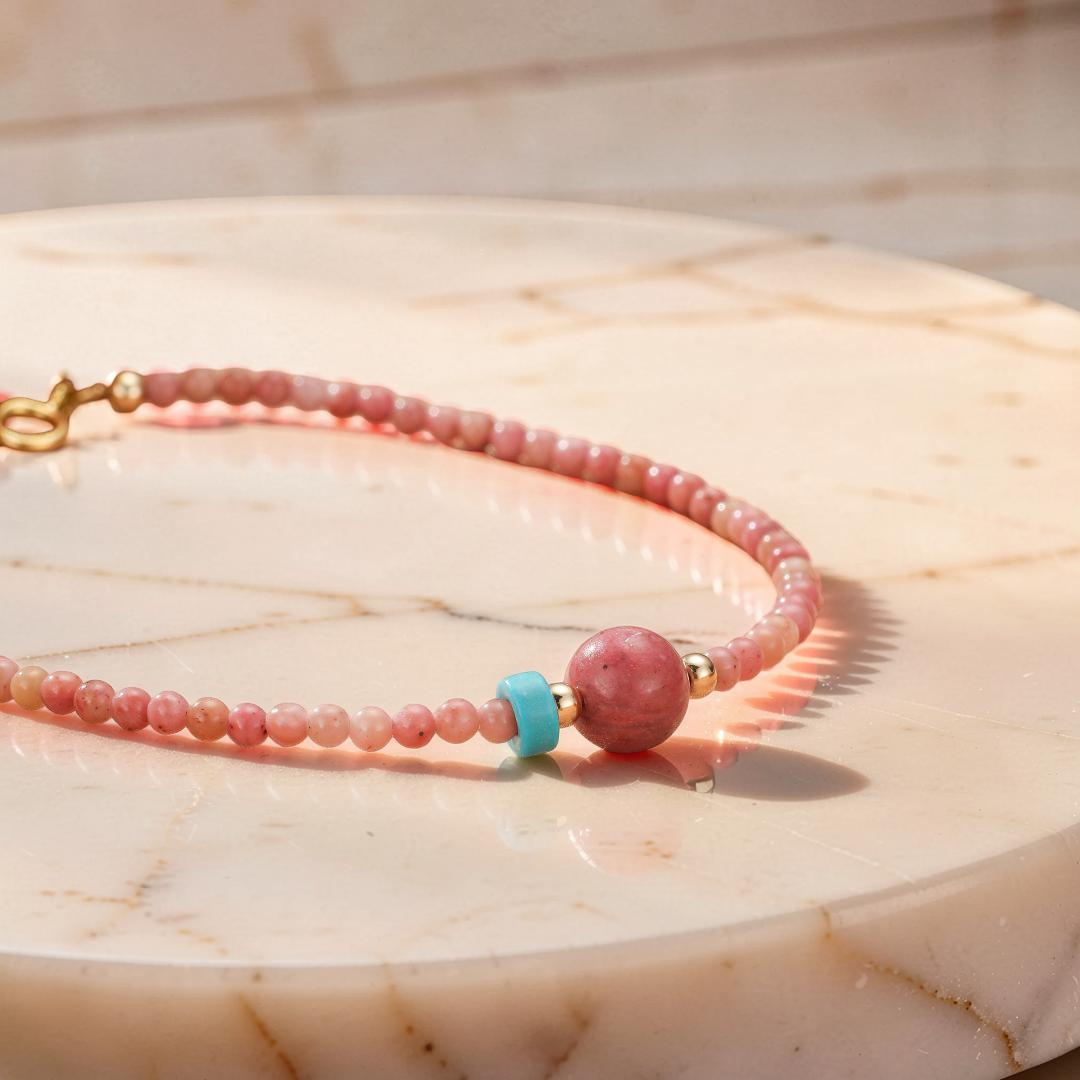ATELIER-TIBET – Bracelet Rhodonite – Accent Bleu