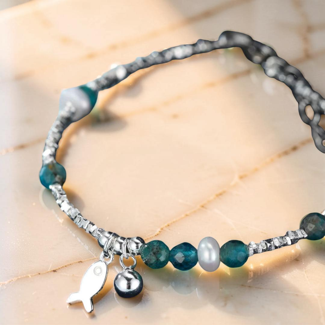 ATELIER-TIBET – Bracelet Topaze – Poisson d’Azur, Argent 925