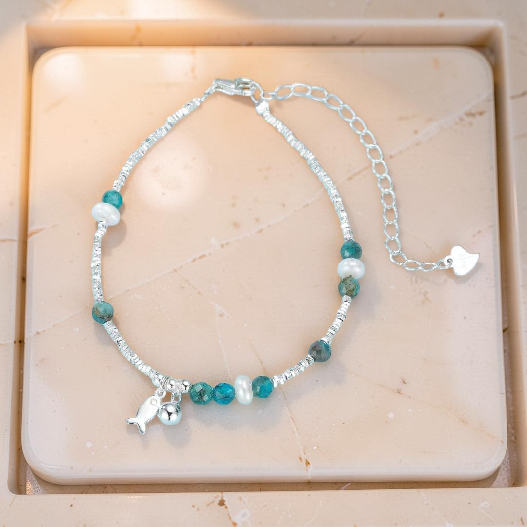 ATELIER-TIBET – Bracelet Topaze – Poisson d’Azur, Argent 925