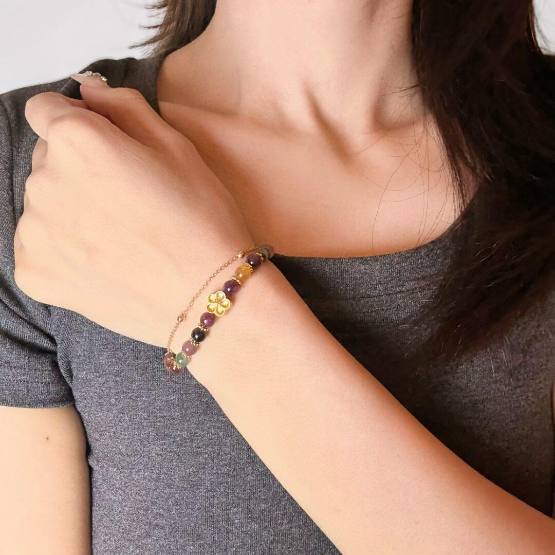 ATELIER-TIBET – Bracelet Tourmaline – Éclat de Sakura
