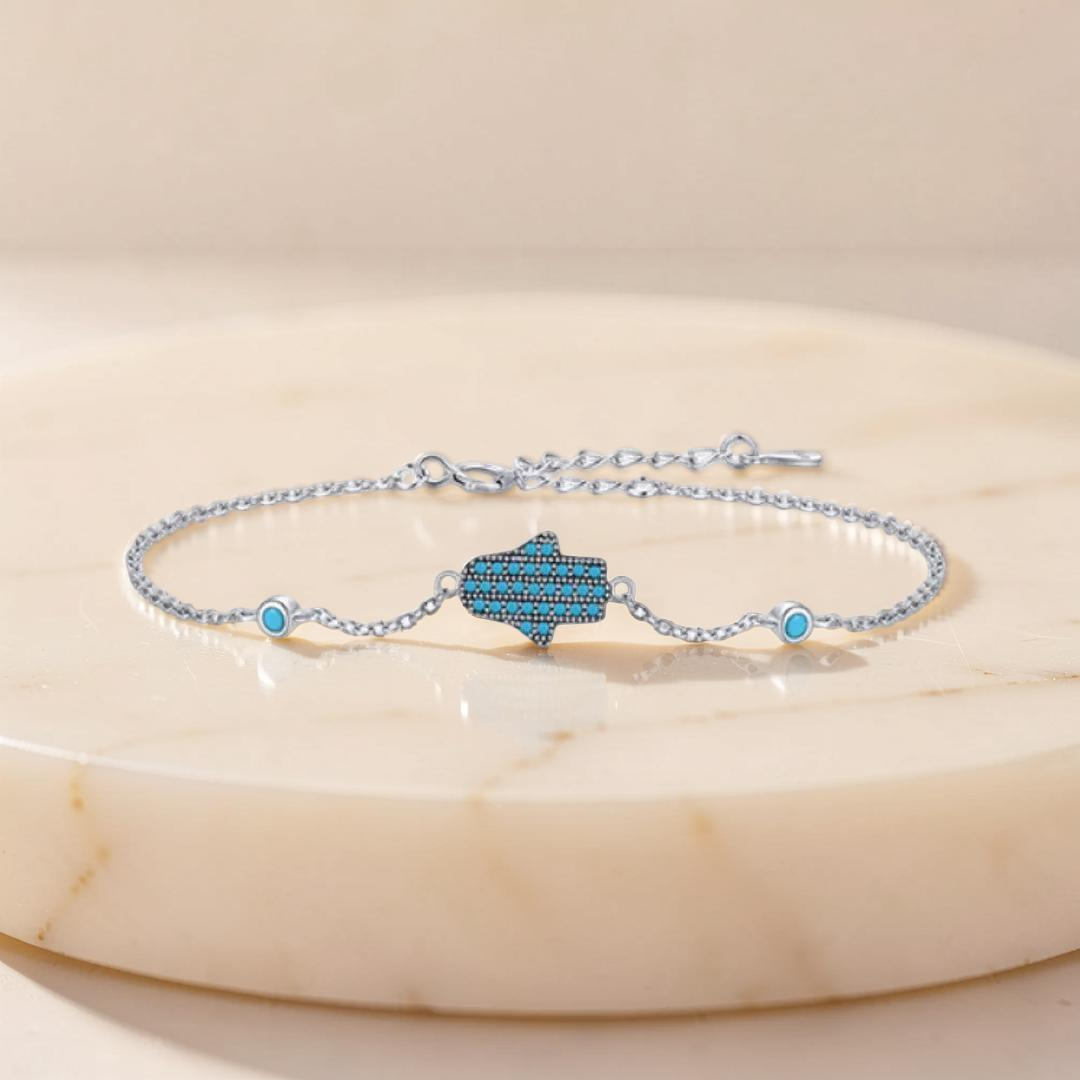 ATELIER-TIBET – Bracelet Turquoise – Perle du Désert, Argent 925
