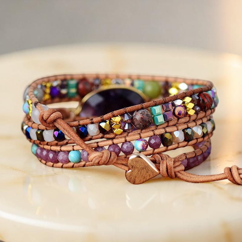 ATELIER-TIBET – Bracelet Wrap Améthyste – Paix Intérieure