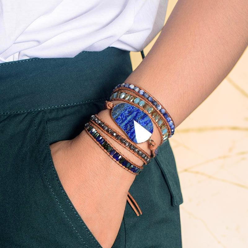 ATELIER-TIBET – Bracelet Wrap Lapis Lazuli – Énergie Céleste