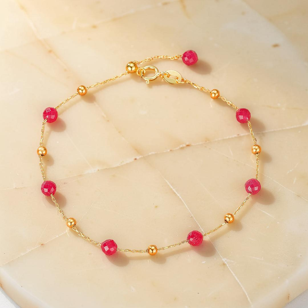 ATELIER-TIBET – Bracelet Cornaline – Lumière Passionnée, Argent Plaqué Or