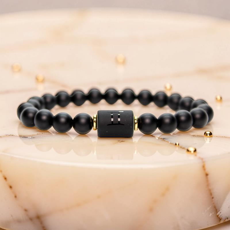 ATELIER-TIBET – Bracelet Signe Astrologique en Onyx – Protection Astrale