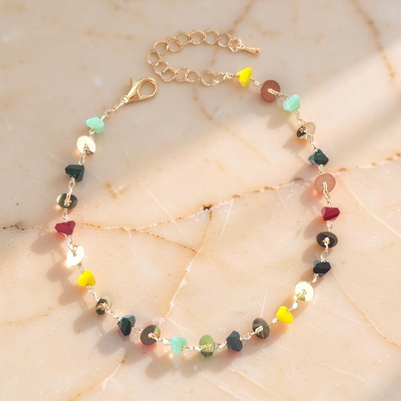 ATELIER-TIBET – Bracelet de Cheville Agate – Pépite de Joie