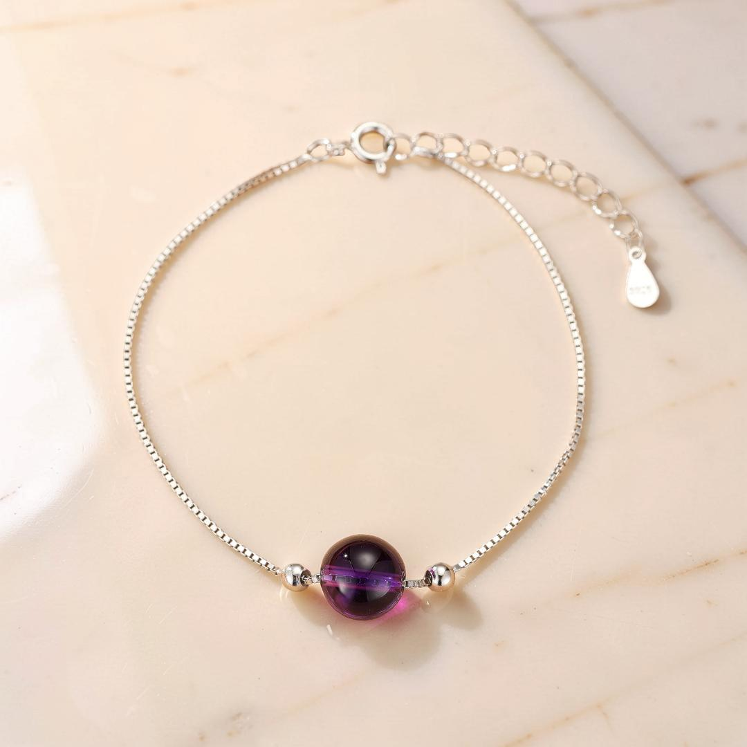 ATELIER-TIBET – Bracelet Améthyste – Goutte de Douceur, Argent