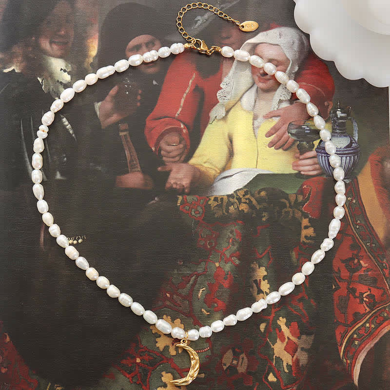 ATELIER-TIBET – Collier Croissant de Lune en Perle Naturelle