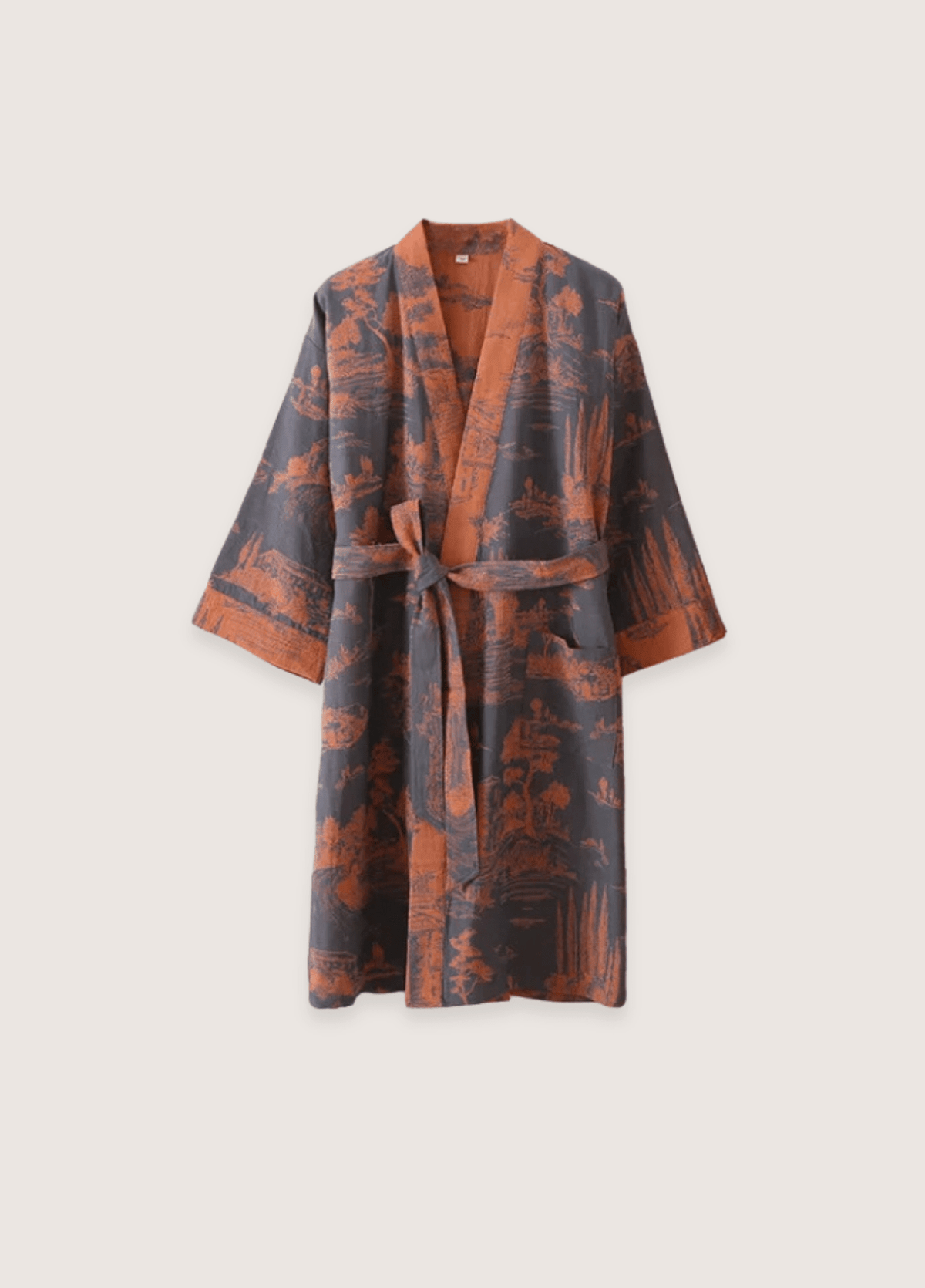 Peignoir kimono femme coton bleu – Ukiyo