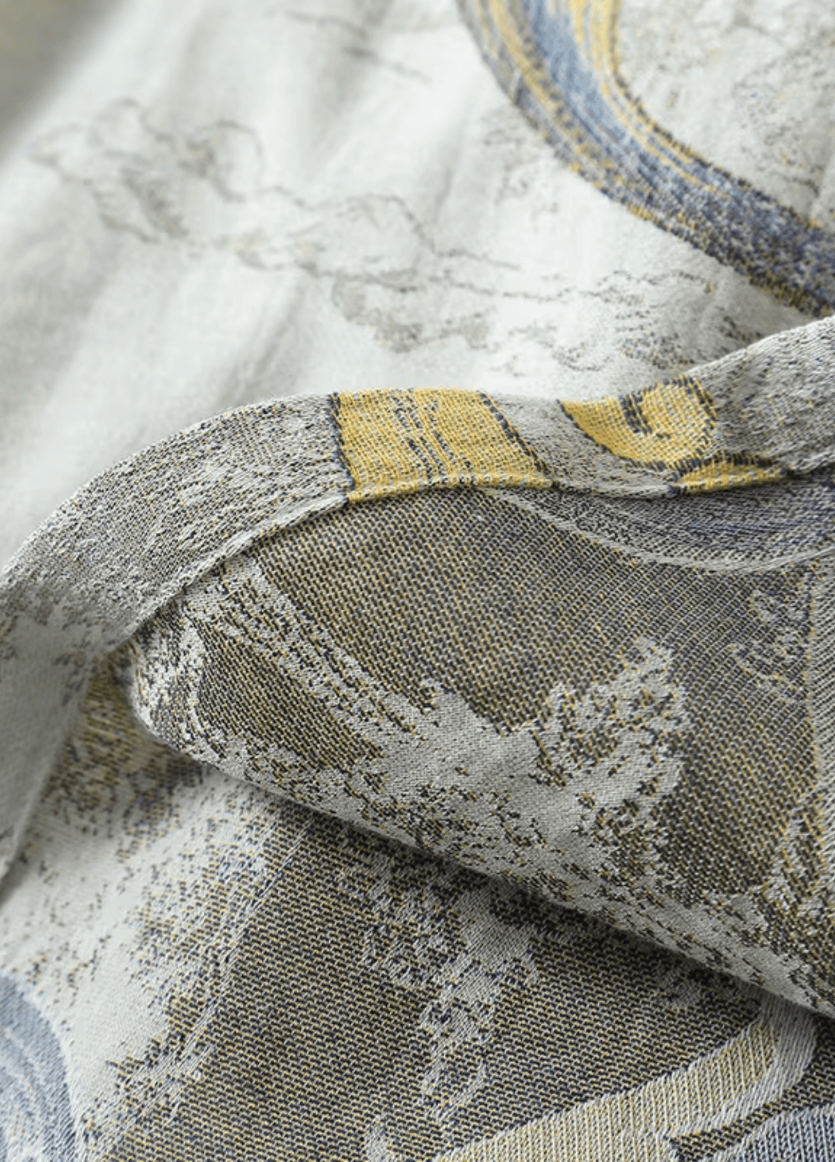 Peignoir kimono femme coton motif vague gris – Mizuki