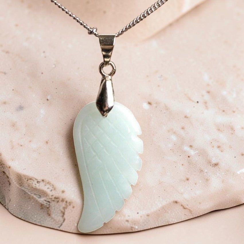 ATELIER-TIBET – Pendentif Aile d'Ange en Pierre Naturelle