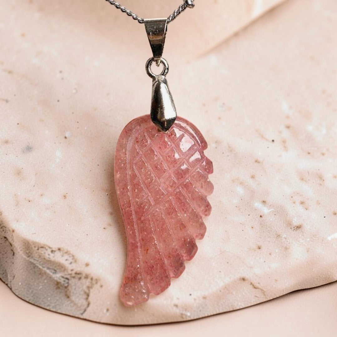ATELIER-TIBET – Pendentif Aile d'Ange en Pierre Naturelle