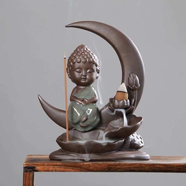 ATELIER-TIBET Porte-Encens “Au Clair de Lune” – Support Décoratif Élégant pour Encens Bâtons & Cônes