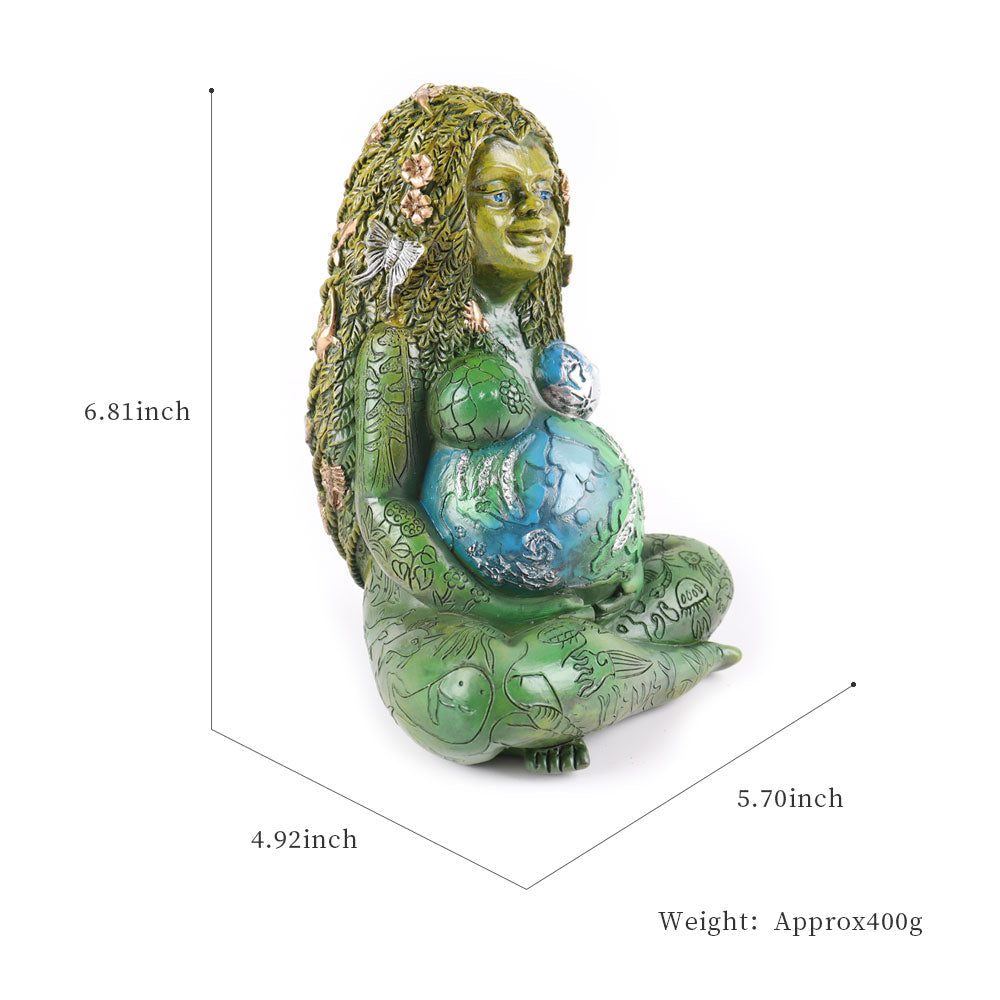 ATELIER-TIBET Statue de la Terre Mère en résine (14,5 cm) | Décoration de jardin spirituelle