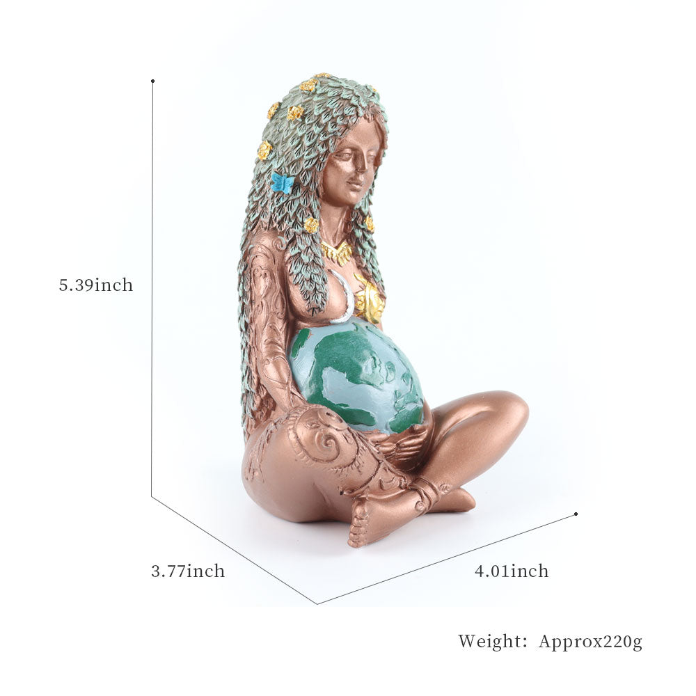 ATELIER-TIBET Statue de la Terre Mère en résine (14,5 cm) | Décoration de jardin spirituelle