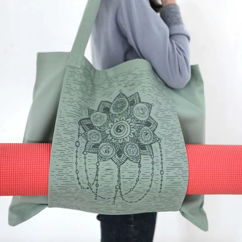 ATELIER-TIBET – Sac de yoga en toile de coton imprimé lotus Yin & Yang