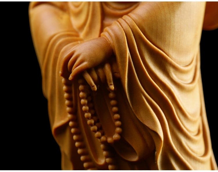 ATELIER-TIBET Statuette de Bouddha GuanYin en bois de buis