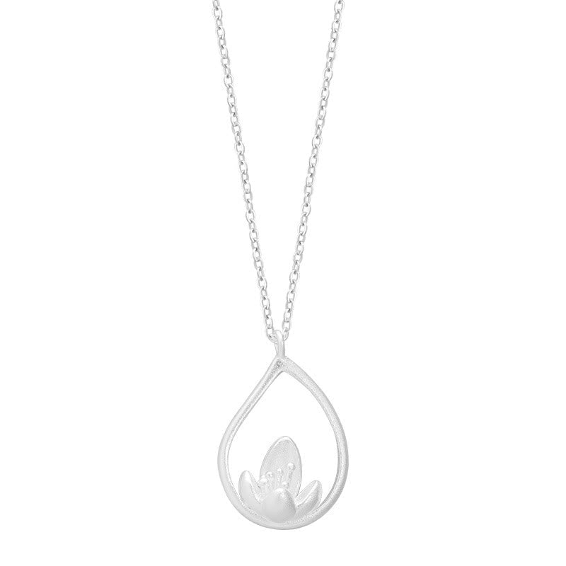 ATELIER-TIBET Collier Lotus Argent 925 Classique – Pureté & Nouveau Départ