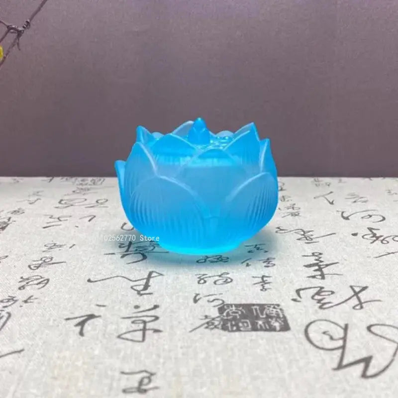 ATELIER-TIBET – Brûleur d’Encens en Verre Lotus Dégradé, Élégance Lumineuse