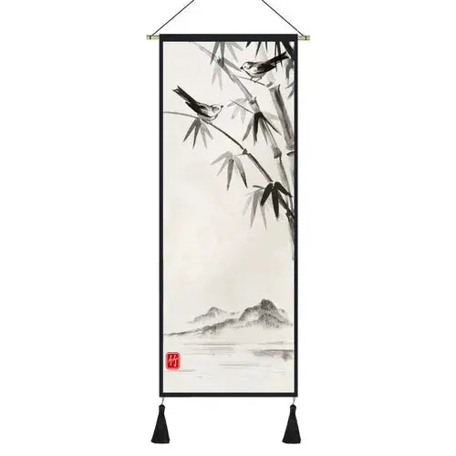 ATELIER-TIBET – Kakemono Japonais Traditionnel Zen aux Symboles Nippons