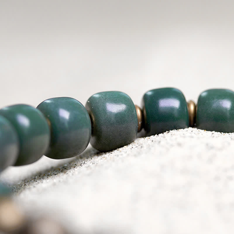 ATELIER-TIBET Bracelet Graines de Bodhi & Cuivre – 6×8 mm