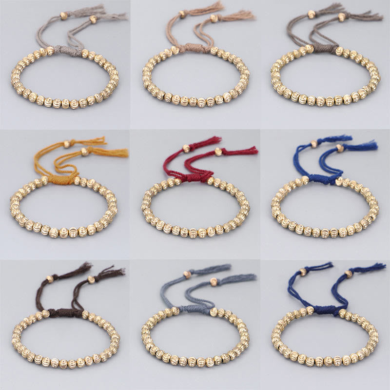 ATELIER-TIBET – Bracelet Spirituel Tibétain en Perles de Cuivre Ajustable