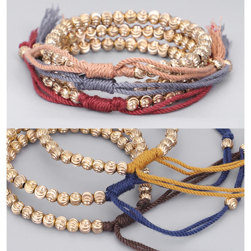 ATELIER-TIBET – Bracelet Spirituel Tibétain en Perles de Cuivre Ajustable