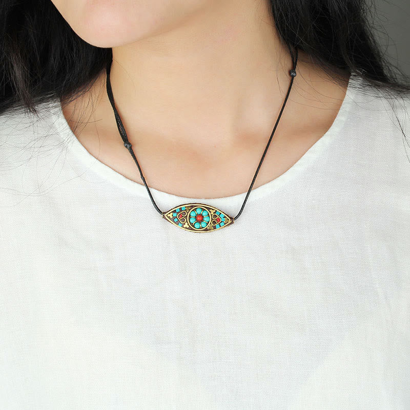 ATELIER-TIBET – Pendentif Turquoise Marquise en Pierre Naturelle