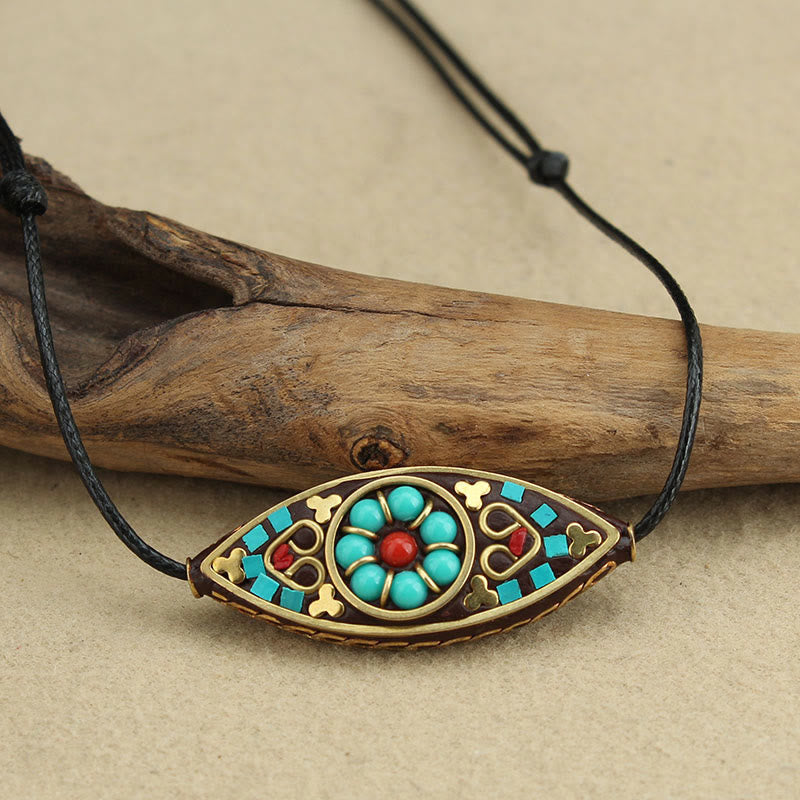 ATELIER-TIBET – Pendentif Turquoise Marquise en Pierre Naturelle