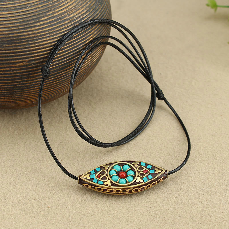 ATELIER-TIBET – Pendentif Turquoise Marquise en Pierre Naturelle