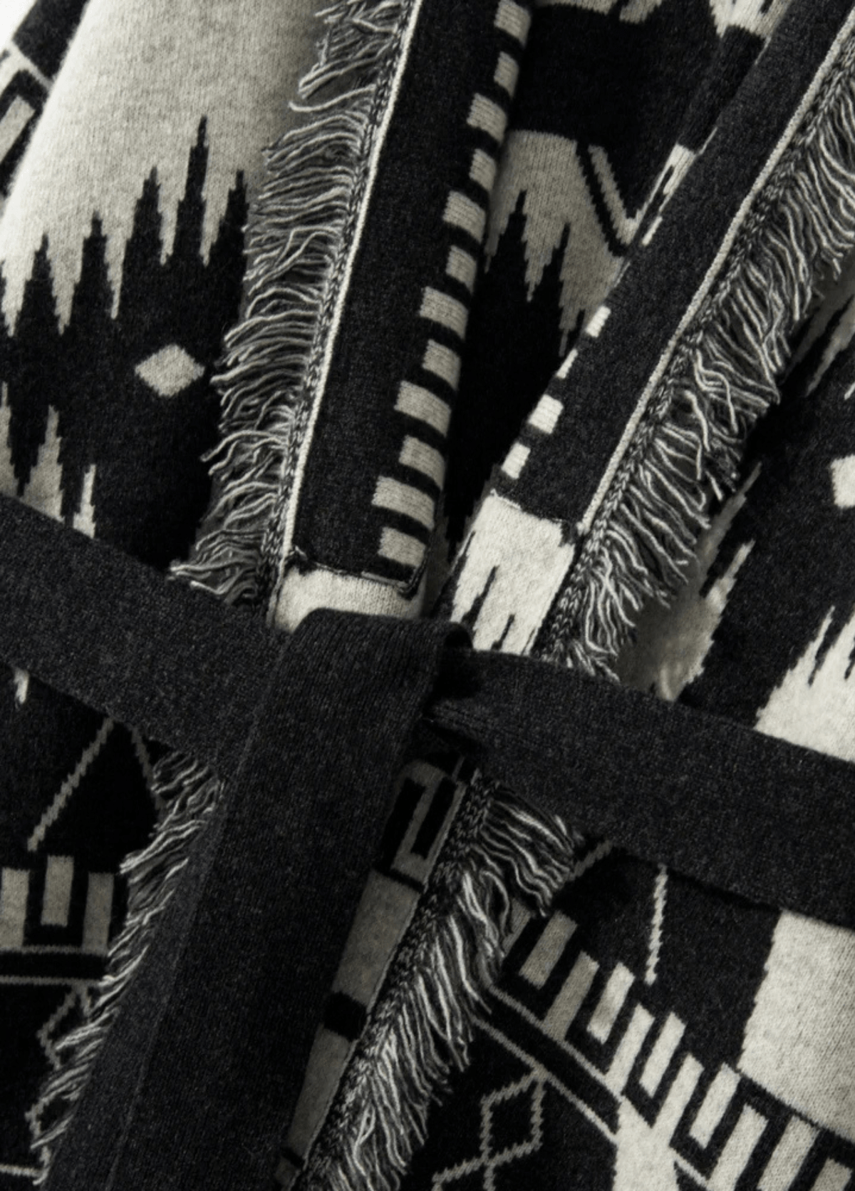 Veste kimono femme géométrique noir – Aztèques