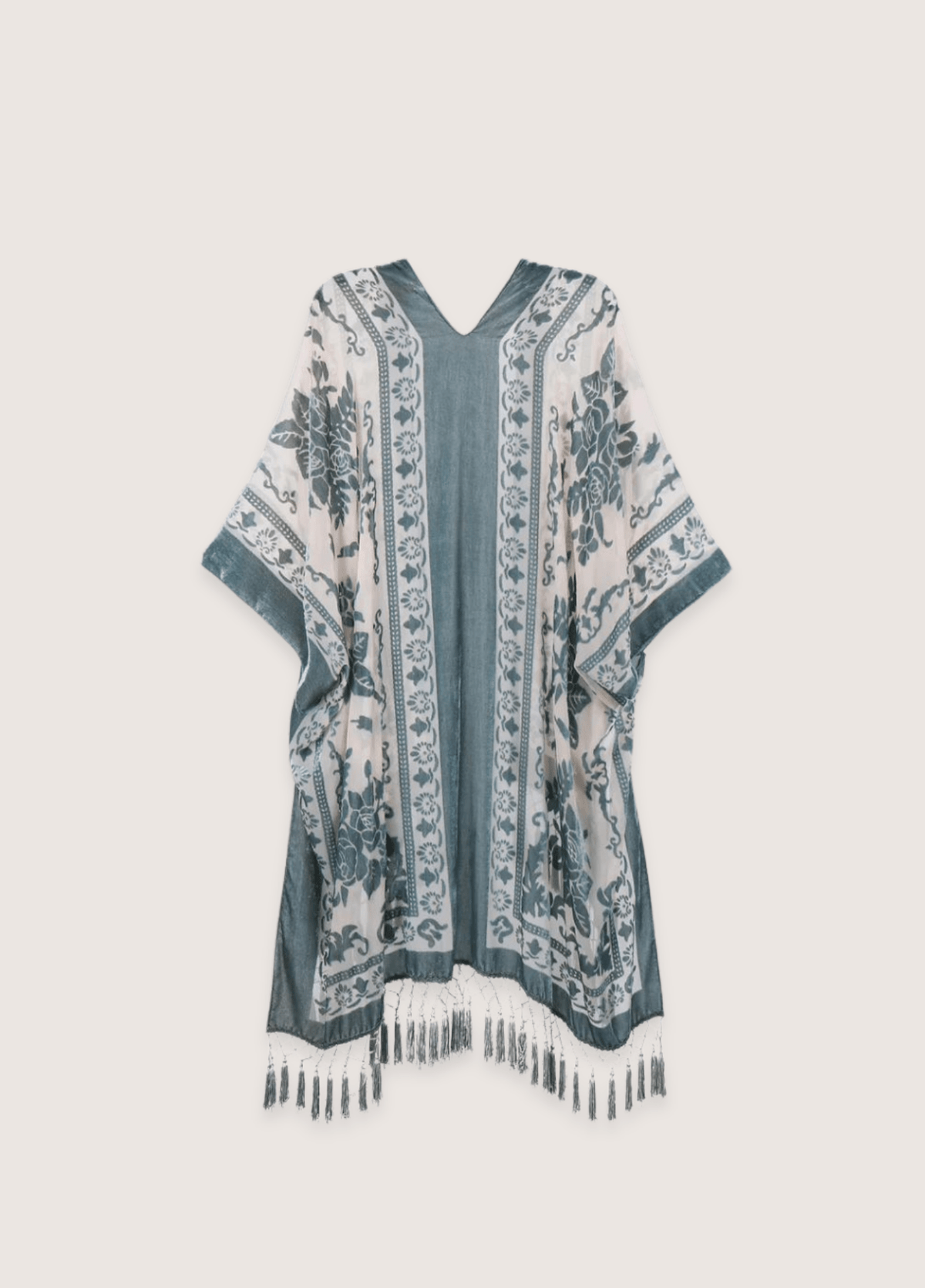 Veste kimono femme viscose bleu – Kuro