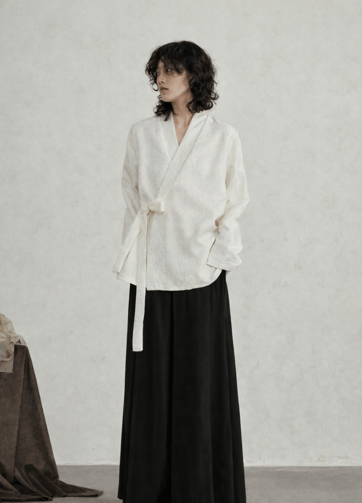 Veste kimono femme jacquard uni – Muji